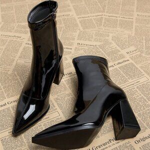 Black Business Casual Women's Elegant Short Boots